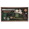 Image 1 : Rare Cased Engraved Webley Model 1853 Longspur Percussion Revolver with Accessories