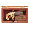 Image 1 : Magnificent Cased Nimschke Engraved Presentation Moore No. 1 Derringer Presented to Don Juan Bustama