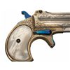 Image 3 : Spectacular Cased Pair of Engraved Gold and Silver Remington Over/Under Derringers with Pearl Grips 