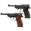 Image 1 : Collector's Lot of Two Late World War II Walther P38 Semi-Automatic Pistols -A) Walther "ac45" Code 