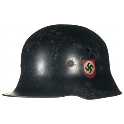 German 1916 Pattern Stahlhelm with Double SS Decals and Scarce RZM/SS Internal Stamping