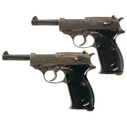 Collector's Lot of Two Desirable World War II Dual Tone German P38 Semi-Automatic Pistols -A) Mauser