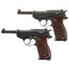 Image 1 : Collector's Lot of Two World War II German Walther P38 Semi-Automatic Pistols -A) Walther "ac45" Cod