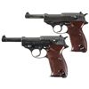 Image 1 : Collector's Lot of Two Late World War II Walther P-38 Semi-Automatic Pistols -A) Scarce Walther "ac4