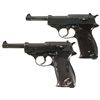 Image 1 : Collector's Lot of Two P38 Semi-Automatic Pistols -A) Late World War II Walther "ac45" Code P38 Semi