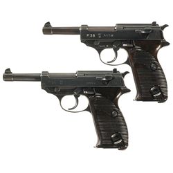 Collector's Lot of Two Early World War II Production Walther P38 Semi-Automatic Pistols -A) Walther 