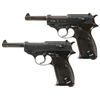 Image 1 : Collector's Lot of Two Early World War II Production Walther P38 Semi-Automatic Pistols -A) Walther 