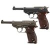 Image 1 : Collector's Lot of Two Late World War II German P38 Semi-Automatic Pistols -A) Walther "ac45" Code P