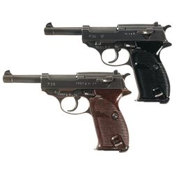 Collector's Lot of Two World War II German P38 Semi-Automatic Pistols -A) Mauser "byf/44" Code P38 S