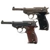 Image 1 : Collector's Lot of Two 1945 Production Nazi P38 Semi-Automatic Pistols -A) Late World War II Mauser 