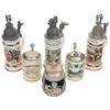 Image 1 : Six German Military Steins, With Imperial and Nazi German Decoration