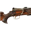 Image 4 : Magnificent Engraved Gold Inlaid Mauser Model 66S Bolt Action Rifle with Scope and Carved Stock