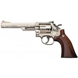 Factory Engraved Smith & Wesson Model 19-4 Combat Magnum Double Action Revolver