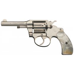 Excellent Colt Pocket Positive Double Action Revolver with Pearl Grips and Factory Letter