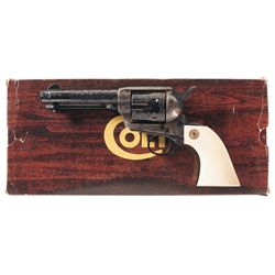 Master Engraved J.J. Adams Signed Colt Third Generation Single Action Army Revolver with Factory Ivo