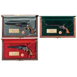 Collector's Lot of Three Cased Miniature Colt Revolvers -A) Miniature Colt 1847 Walker Percussion Re