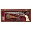 Image 1 : Historic Documented Cased Naval Presentation Whitney Second Model Navy Revolver with Relief Carved P