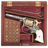 Image 1 : Extraordinary Factory Engraved Silver and Gold Plated Remington-Rider Pocket Revolver with Pearl Gri