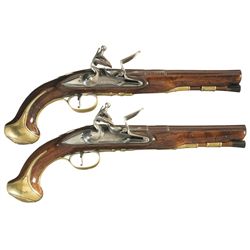 Pair of Brander London Flintlock Pistols -A) Brander Flintlock Pistol