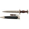 Image 2 : Rare and Intriguing NSKK Style Dagger with Damascus Pattern Blade Gold Accented Huhnlein Inscription