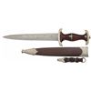 Image 1 : Excellent Damascus Bladed 1933 Pattern SA Dagger Style with Scabbard and Hanger