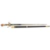 Image 1 : Highly Attractive Gold Accented Royal Quality German Hunting Sword with Carved Jaedite Hilt and Bull