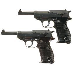 Collector's Lot of Two World War II German P38 Semi-Automatic Pistols -A) Mauser "byf/43" Code P38 S