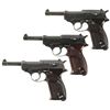 Image 1 : Collector's Lot of Three World War II German P38 Semi-Automatic Pistols -A) Mauser "byf/44" Code P38