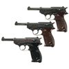 Image 1 : Collector's Lot of Three World War II German P38 Semi-Automatic Pistols -A) Mauser "byf/44" Code P38
