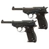 Image 1 : Collector's Lot of Two Early World War II Production Walther P38 Semi-Automatic Pistols -A) Walther 