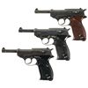 Image 1 : Collector's Lot of Three World War II German P38 Semi-Automatic Pistols -A) Mauser "byf/44" Code P38