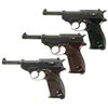 Image 1 : Collector's Lot of Three World War II German P38 Semi-Automatic Pistols -A) Mauser "byf/44" Code P38