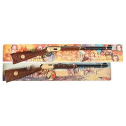 Two Boxed Winchester Commemorative Lever Action Carbines -A) Winchester Model 94 Little Big Horn Cen