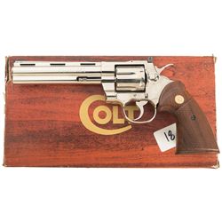 Nickel Plated Colt Python Double Action Revolver with Factory Box