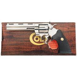 Bright Stainless Colt Python Double Action Revolver with Factory Box