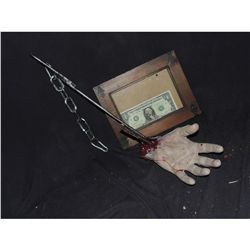 MARILYN MANSON STAGE SHOW PROP 2 SEVERED BLOODY BODY PARTS ON MEAT HOOKS