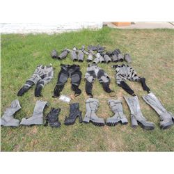 HUGE LOT OF SCI/FI SPACE COSTUME PARTS INC PANTS BOOTS GLOVES AND GAUNTLETS
