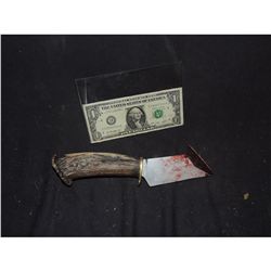 DONNER PASS SCREEN USED & MATCHED BLOODY STABBER RIG ANTLER KNIFE