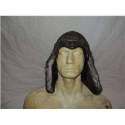 ANCIENT MONGOLIAN NORTHERN WATER TRIBE WARRIOR SCREEN USED HELMET WITH FUR FLAPS 1 NO RESERVE!