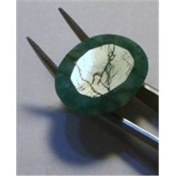 13.90 CARAT *HUGE* EMERALD BEAUTIFUL OVAL CUT & FACETED PRECIOUS GEMSTONE!! GEMSTONE CAME OUT OF SAF