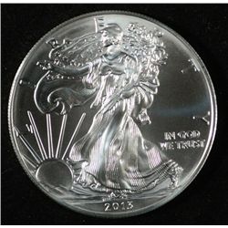 2013 AMERICAN SILVER EAGLE, GEM BU , STRAIT FROM THE MINT TUBE