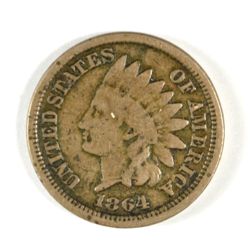 1864 CN INDIAN HEAD CENT, GOOD,  STRONG DATE