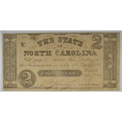 1861 $2 STATE OF NORTH CAROLINA NOTE