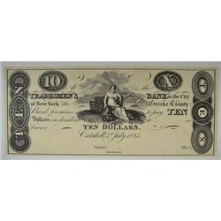 1823 $10 TRADESMEN BANK NOTE