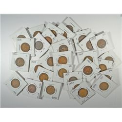 LARGE INDIAN CENT LOT. 31 COINS
