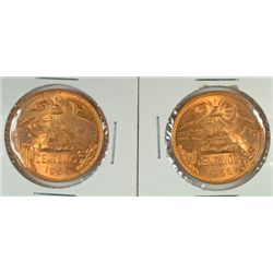2 1966 20 CENTAVOS BRONZE CH BU