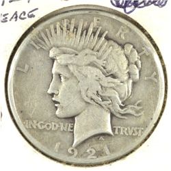 1921 PEACE DOLLAR VG SCRATCH