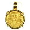Image 2 : BYZANTINE SOLIDUS IN 18K GOLD MOUNT. TOTAL WEIGHT IS 10.3 GRAMS