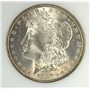 Image 2 : 1887 MORGAN SILVER DOLLAR,  GREEN LABEL  MS-64  SUPER! RAINBOW COLORS REVERSE