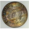 Image 3 : 1887 MORGAN SILVER DOLLAR,  GREEN LABEL  MS-64  SUPER! RAINBOW COLORS REVERSE